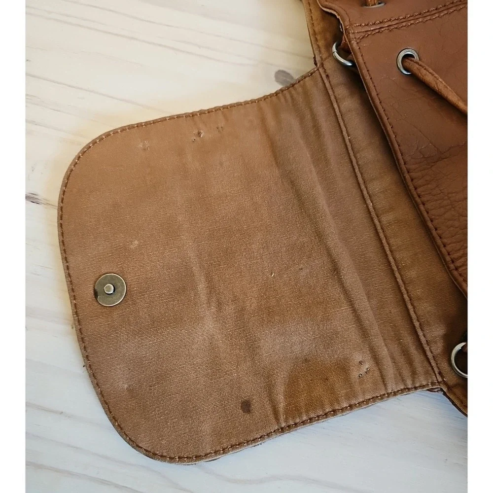 The Sak Avalon Fringed Convertible Cognac Brown Leather Backpack or Handbag